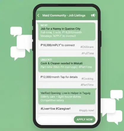 WhatsApp community-based hiring