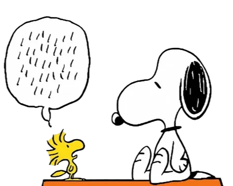 Snoopy and Woodstock talking